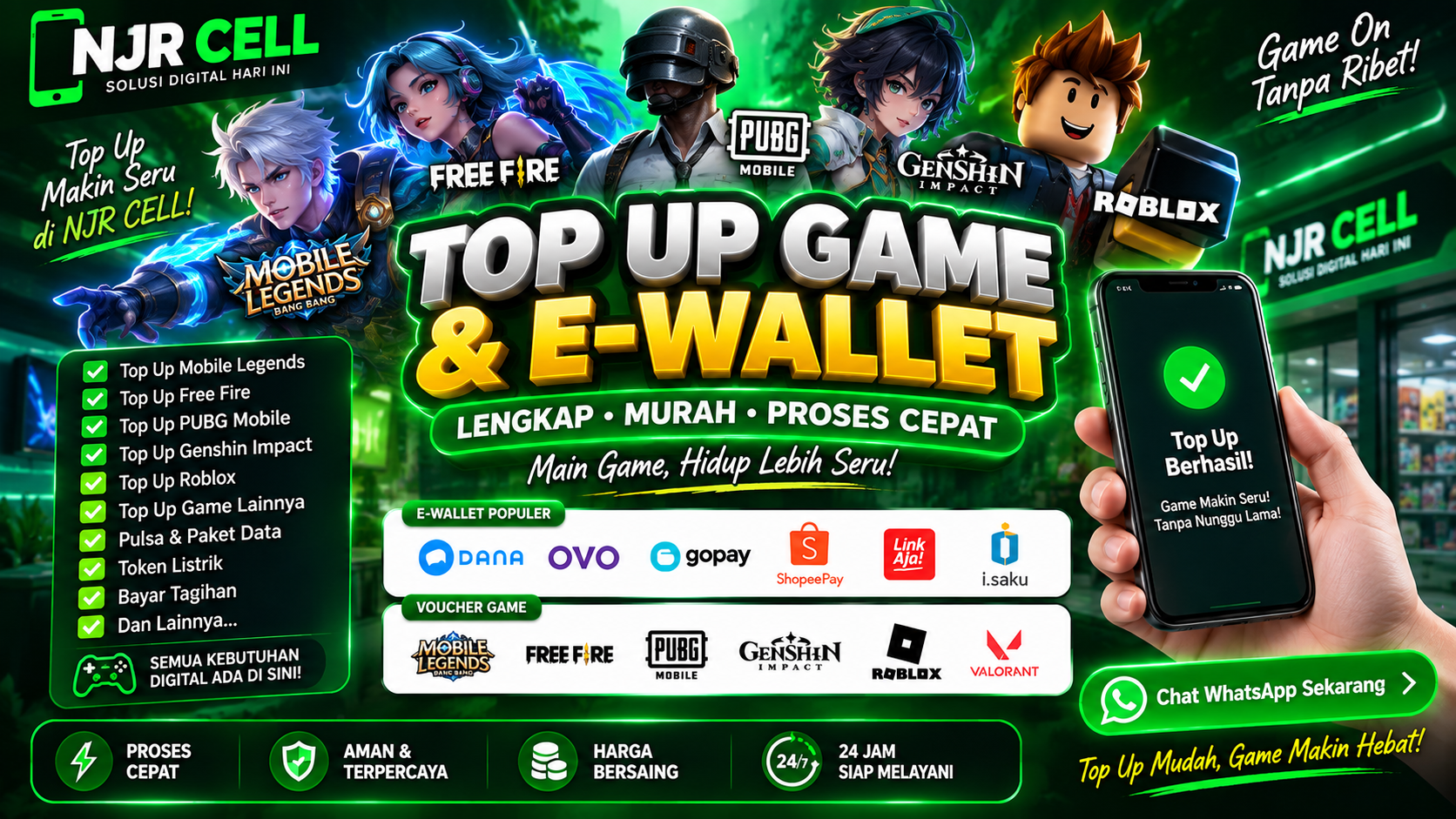 Top Up Game & E-Wallet NJR CELL